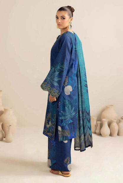 Pehnawa  Blue Blossom Elegance Khaddar Set