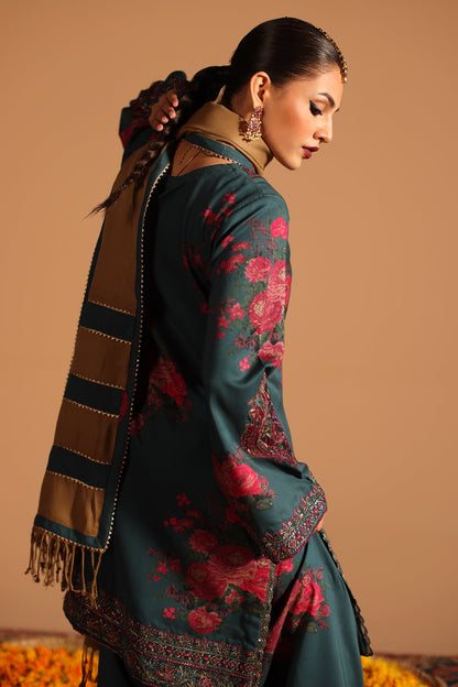 3-PC Unstitched Embroidered Staple Suit with Dyed Wool Shawl