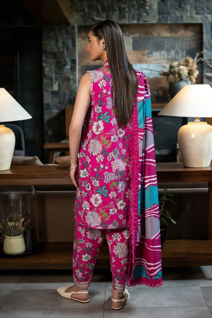 3 Pc Gul-e-Rang Pink and Multi-Hued Ensemble