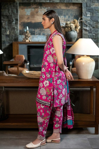 3 Pc Gul-e-Rang Pink and Multi-Hued Ensemble