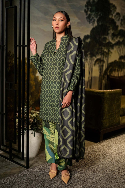 3 Pc Sabz-e-Rang Green Ensemble