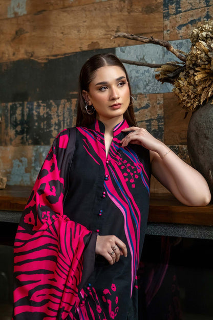 3 Pc Shab-e-Gul Black and Pink Ensemble