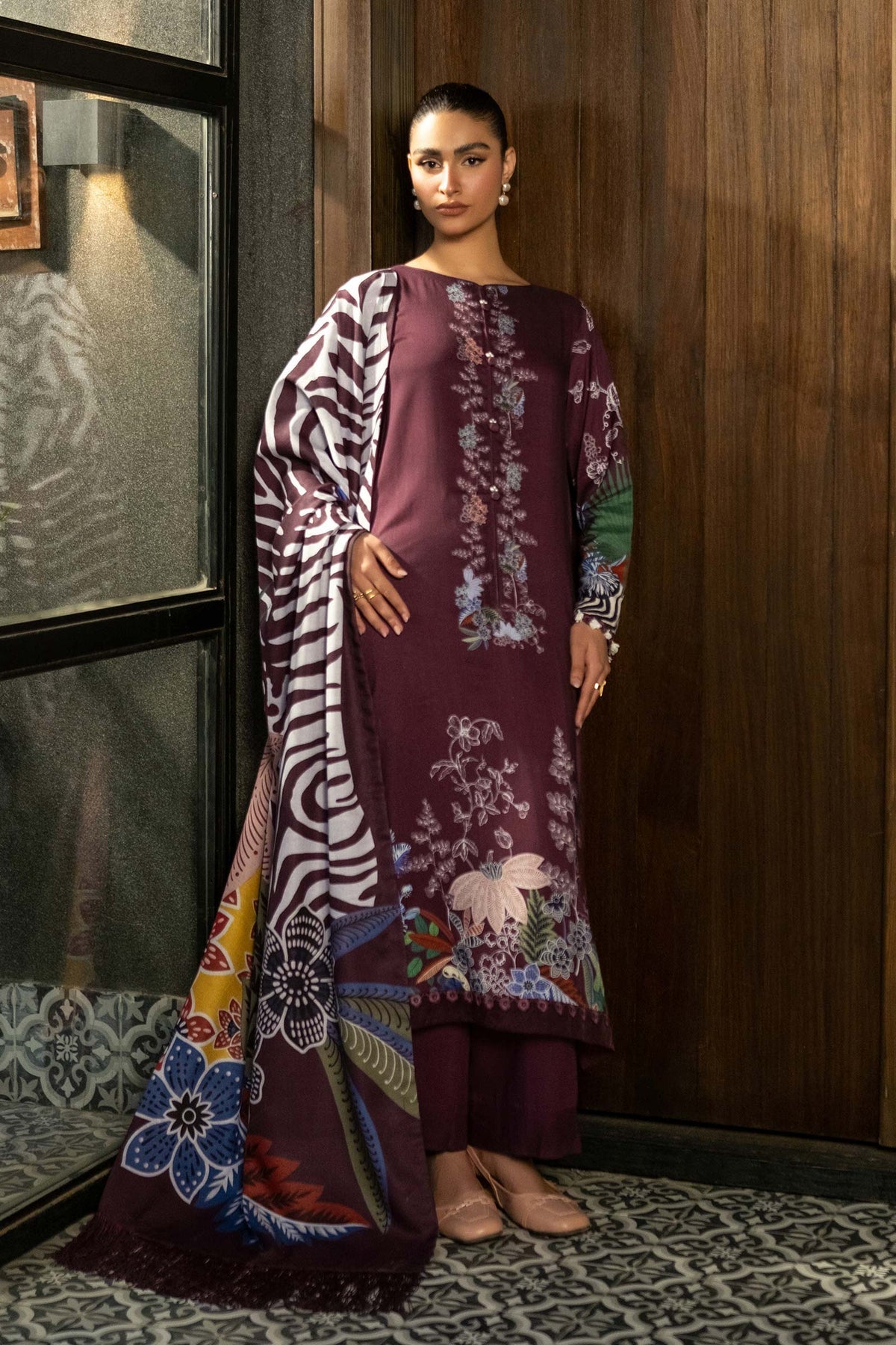 3 Pc Zarqa-e-Plum Ensemble