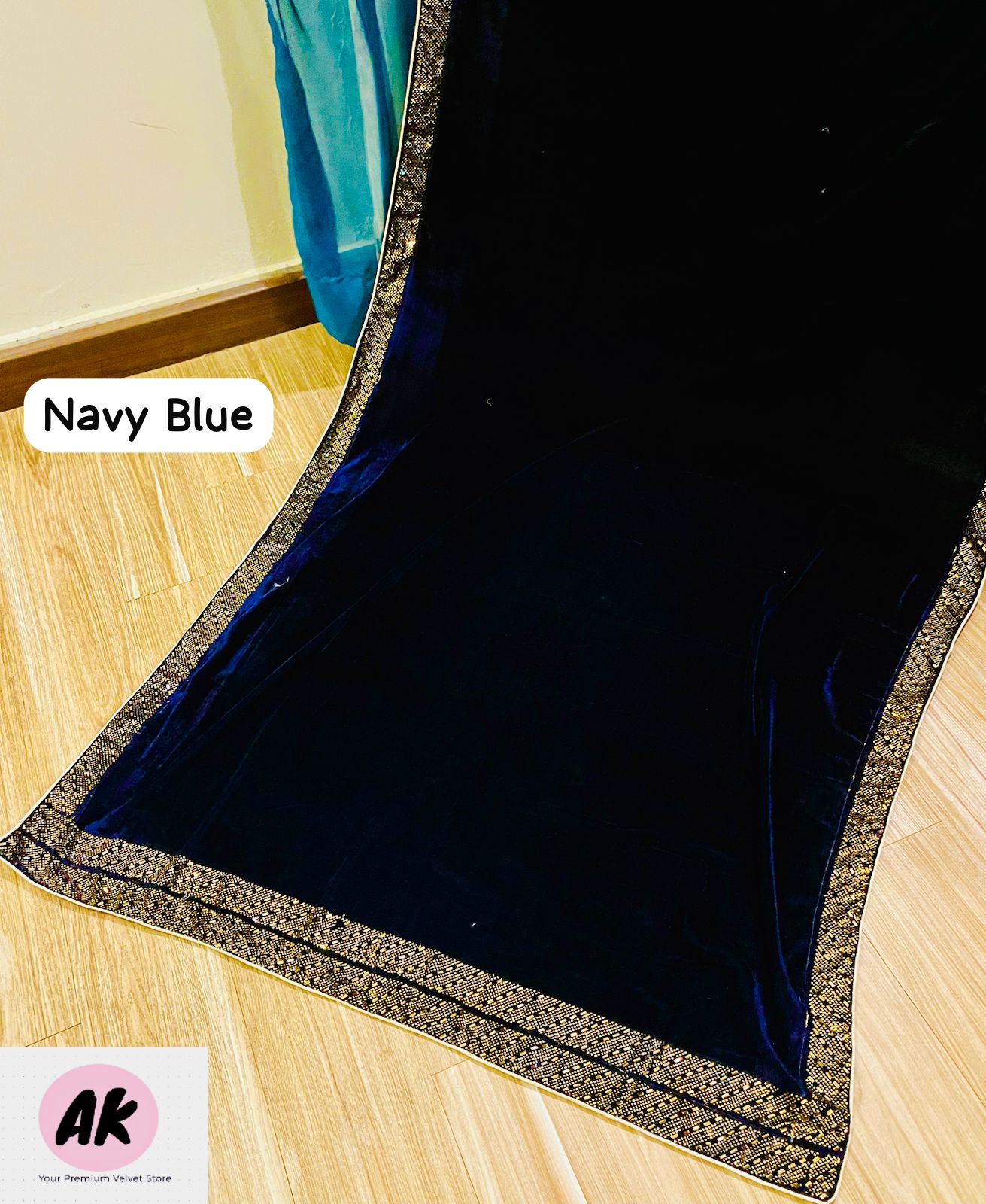 Rich Mid Night Navy Blue Winter Shawl